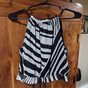 Express Black and Gray Halter Top